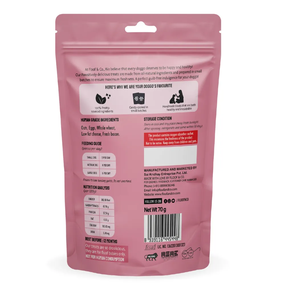 Floof & Co Pork Chew, Bacon Cheese and Chicken Cheese Dog Treats Combo