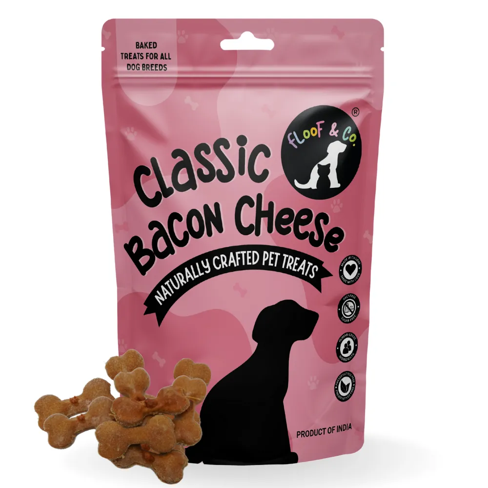 Floof & Co Pork Chew, Bacon Cheese and Chicken Cheese Dog Treats Combo