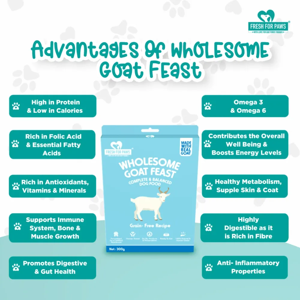 Fresh For Paws Wholesome Goat Feast Wet Food for Dogs (300g)
