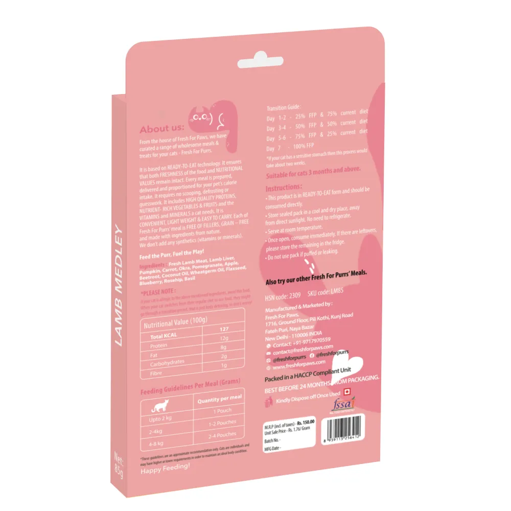 Fresh For Purrs Lamb Medley Wet Food for Cats