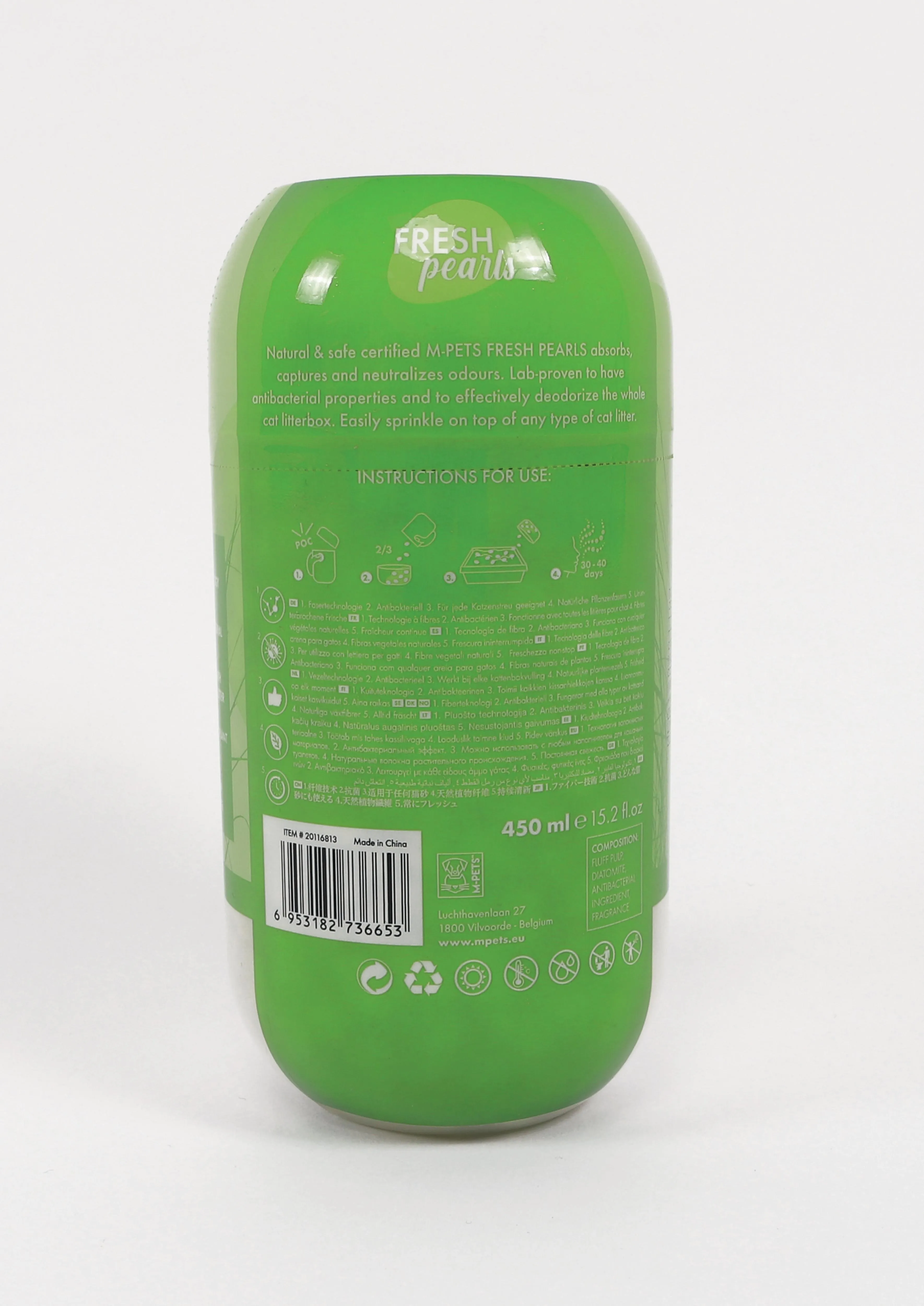 FRESH Pearls Natural Cat Litter  Deodoriser - Grass 450 ml