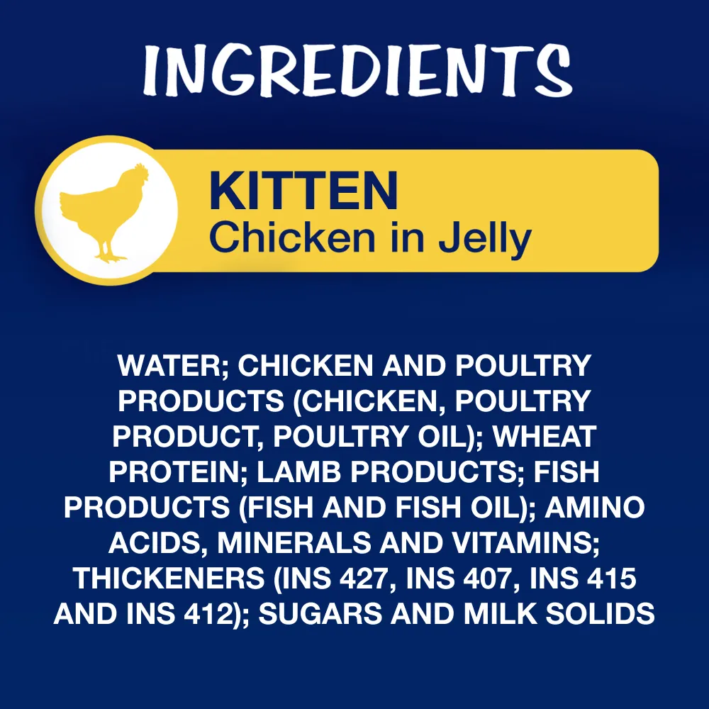 Friskies Kitten Cat Dry Food and Purina Felix Chicken with Jelly Kitten Cat Wet Food Combo