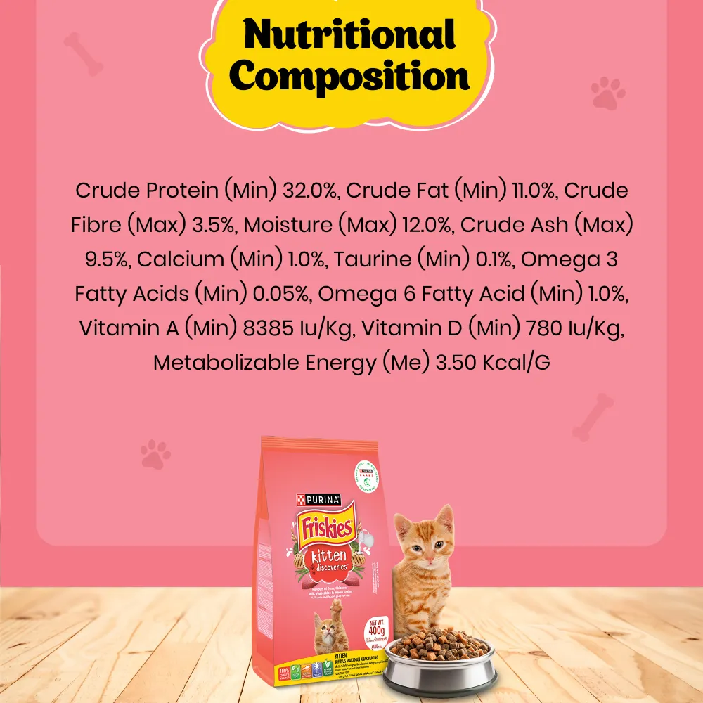 Friskies Kitten Cat Dry Food and Purina Felix Chicken with Jelly Kitten Cat Wet Food Combo