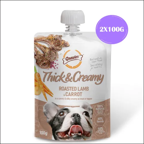 Gnawlers Roasted Lamb and Carrot Thick and Creamy Dog Treats