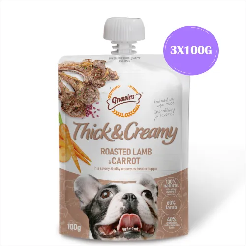 Gnawlers Roasted Lamb and Carrot Thick and Creamy Dog Treats