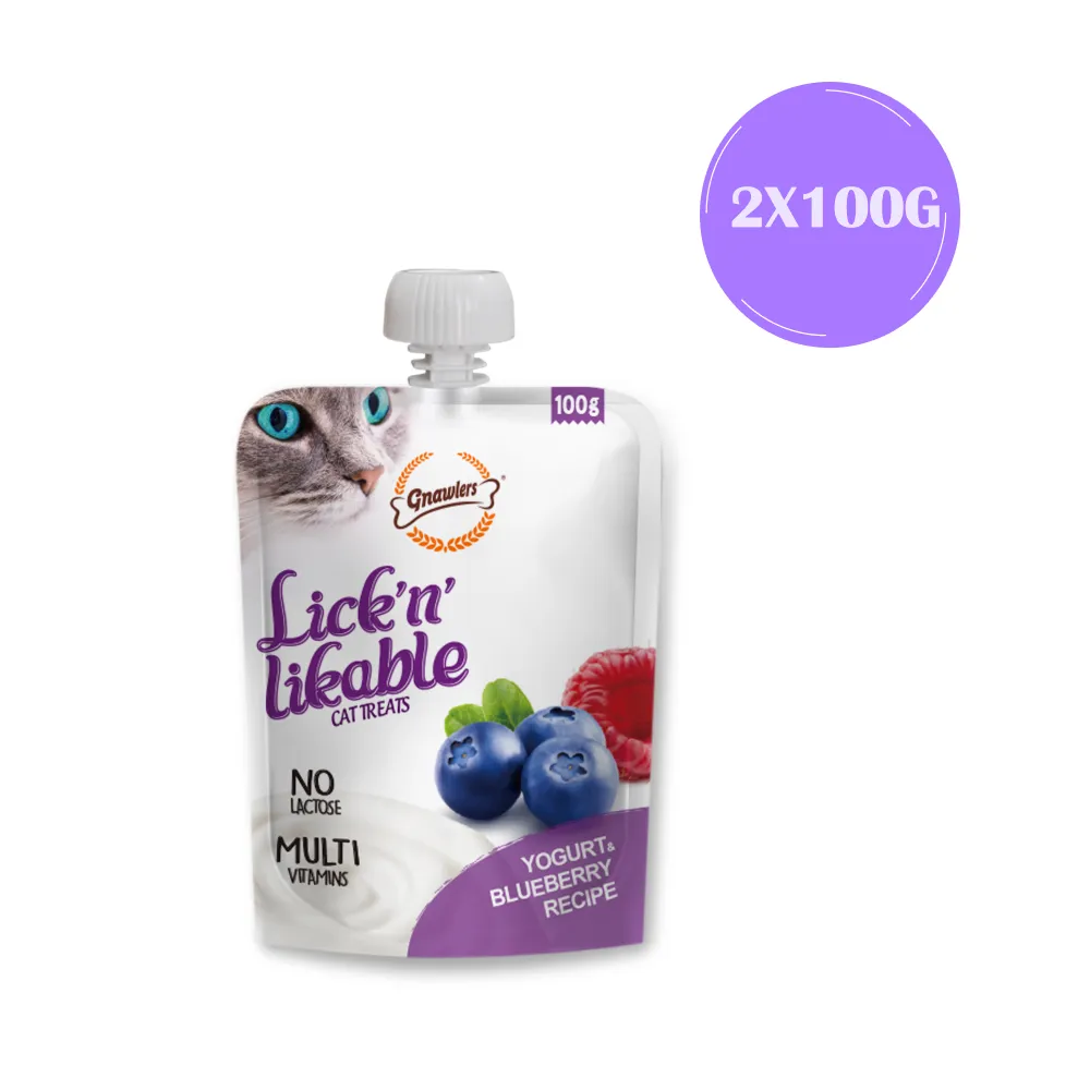 Gnawlers Yogurt Blueberry Lick n Likable Cat Treats