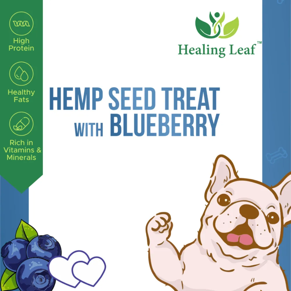 Healing Leaf Hemp Blueberry Treats and Skatrs Treat Hider Toy Combo for Dogs