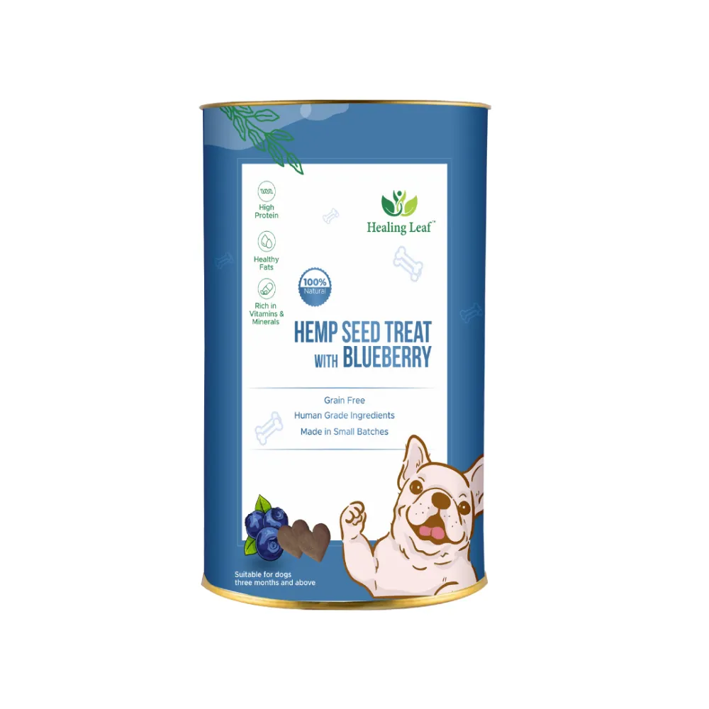 Healing Leaf Hemp Blueberry Treats and Skatrs Treat Hider Toy Combo for Dogs
