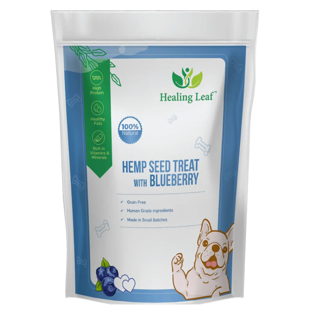 Healing Leaf Hemp Blueberry Treats and Skatrs Treat Hider Toy Combo for Dogs