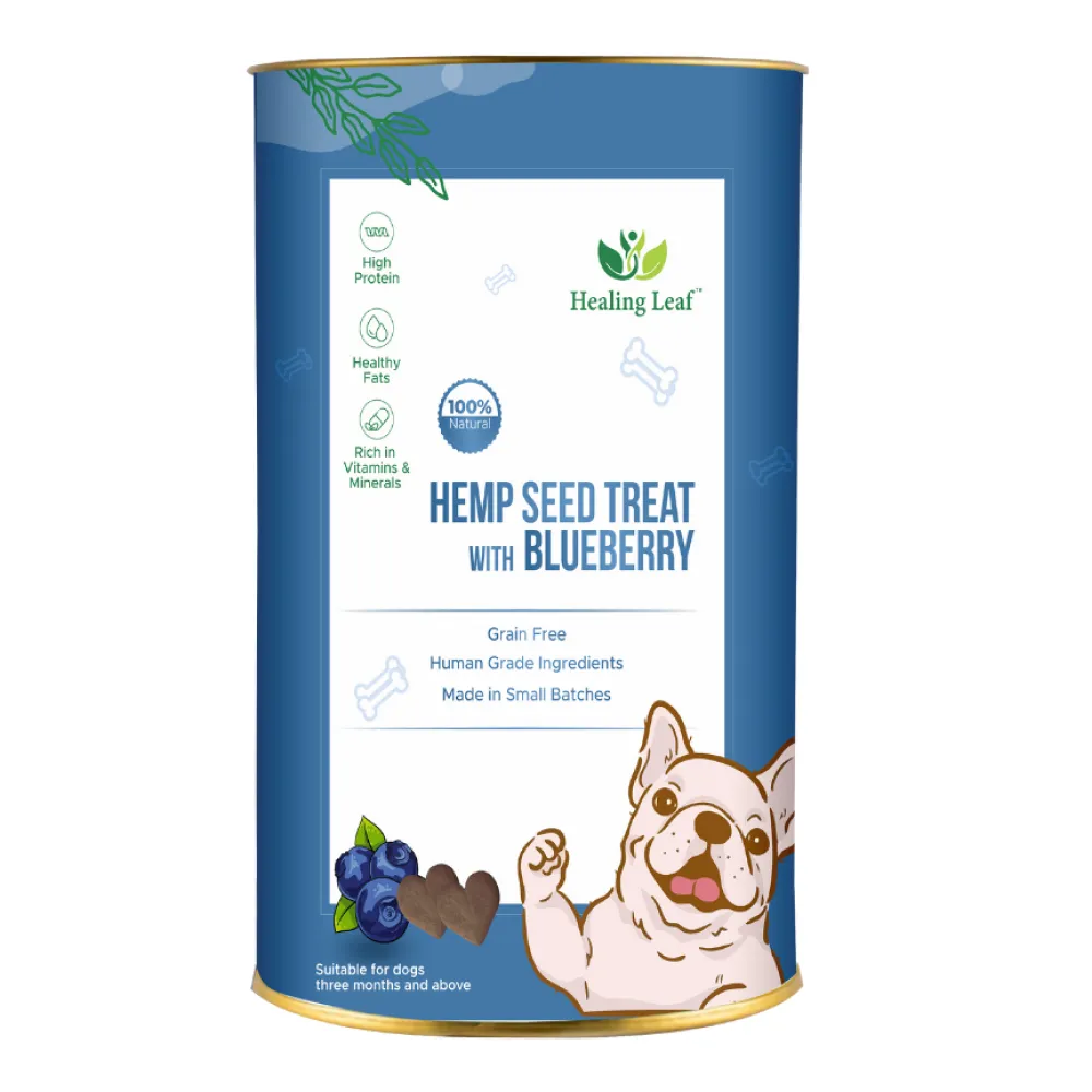 Healing Leaf Hemp Blueberry Treats and Skatrs Treat Hider Toy Combo for Dogs