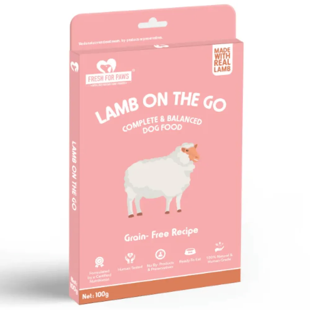 Healing Leaf Hemp Oil for Pets and Fresh For Paws Lamb On The Go Dog Wet Food Combo