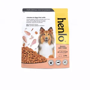 Henlo Chicken and Egg Baked Dry Food for Adult Dogs & Puppies | 100% Human Grade Ingredients