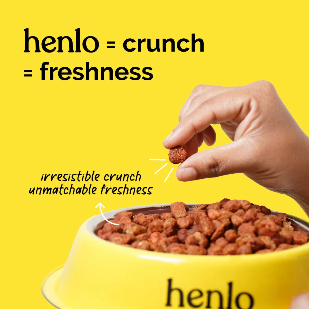 Henlo Chicken and Egg Baked Dry Food for Adult Dogs & Puppies and Chicken Pops Treats for Dogs Combo