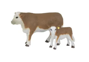 HEREFORD COW & CALF W/BOX