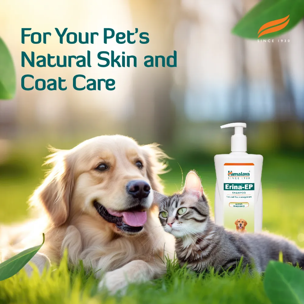 Himalaya Erina EP Tick and Flea Shampoo and Himpyrin Anti Inflammatory & Pain Relief Drops for Dogs and Cats Combo