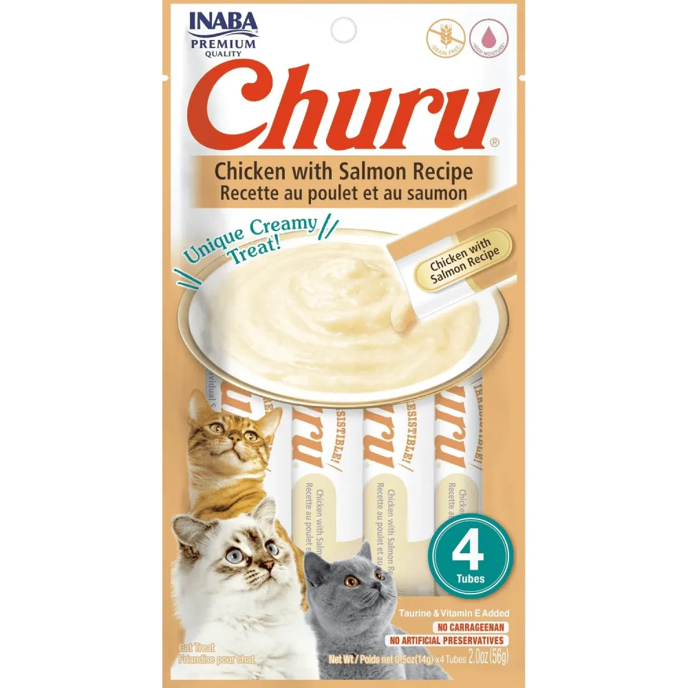 INABA Churu Chicken with Salmon Cat Treats