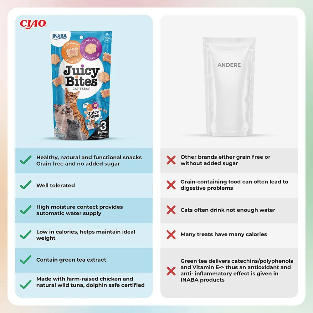 INABA Juicy Bites Scallop and Crab Flavoured Cat Treats