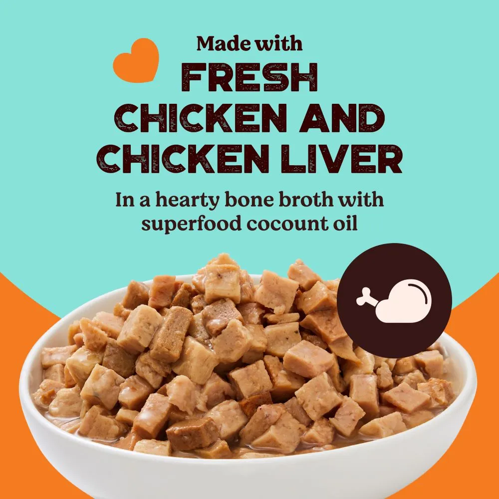 Kennel Kitchen Chicken Chunks in Gravy Wet Food and Henlo Chicken Pops Dog Treats Combo