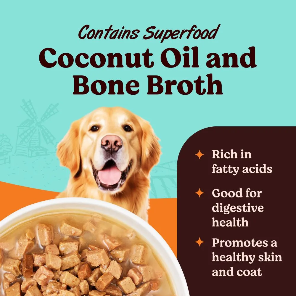 Kennel Kitchen Chicken Chunks in Gravy Wet Food and Henlo Chicken Pops Dog Treats Combo