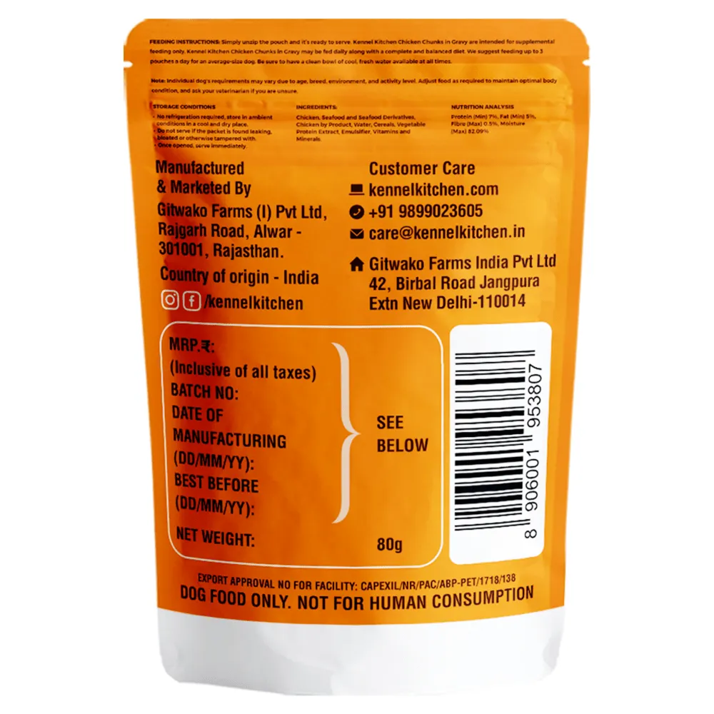 Kennel Kitchen Lamb Chunks in Gravy and Chicken Chunks in Gravy Adult and Puppy Dog Wet Food (All Life Stage) Combo