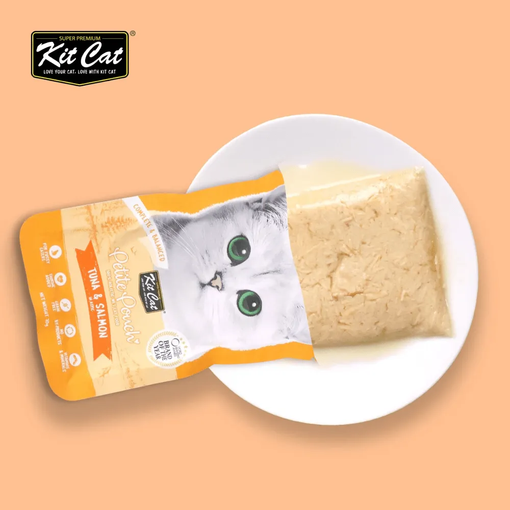 Kit Cat Chicken & Salmon, Tuna & Salmon Fish and Classic Tuna Cat Wet Food Combo