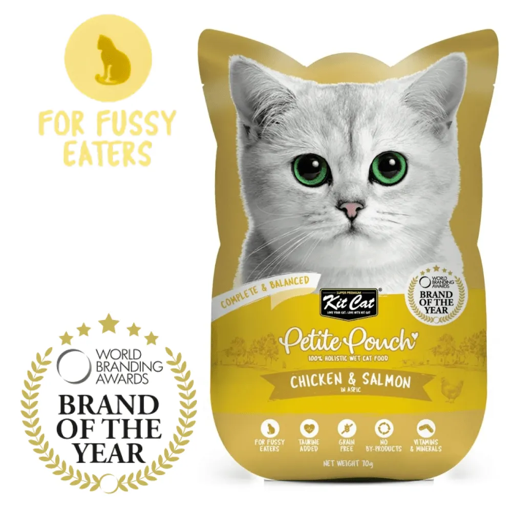 Kit Cat Chicken and Tuna and Chicken and Salmon Cat Wet Food Combo