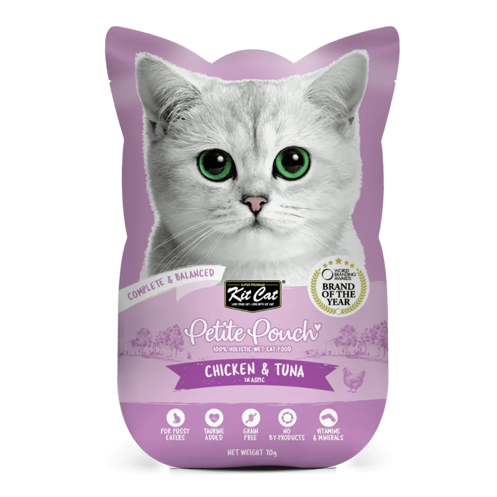Kit Cat Chicken and Tuna and Chicken and Salmon Cat Wet Food Combo
