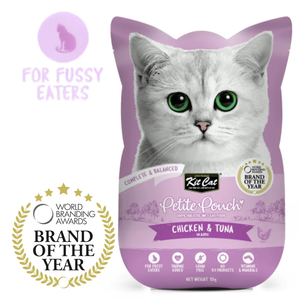 Kit Cat Chicken and Tuna and Chicken and Salmon Cat Wet Food Combo