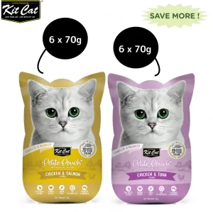 Kit Cat Chicken and Tuna and Chicken and Salmon Cat Wet Food Combo