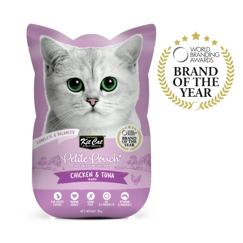 Kit Cat Chicken and Tuna and Chicken and Salmon Cat Wet Food Combo