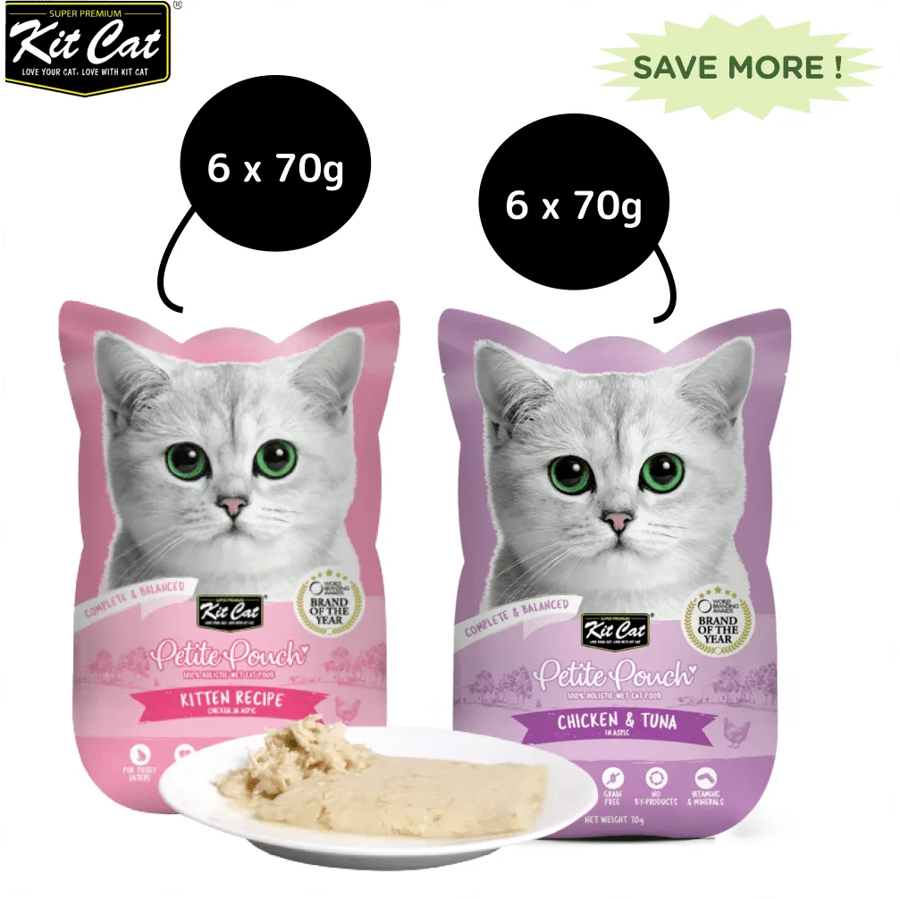 Kit Cat Chicken and Tuna and Chicken Cat Wet Food Combo