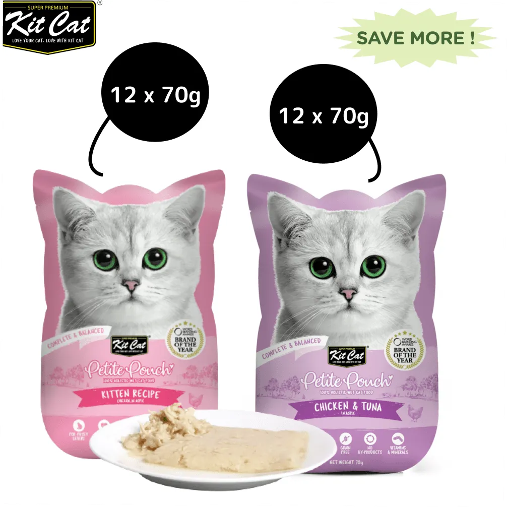 Kit Cat Chicken and Tuna and Chicken Cat Wet Food Combo
