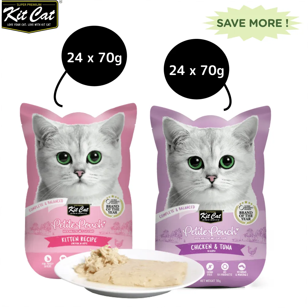 Kit Cat Chicken and Tuna and Chicken Cat Wet Food Combo