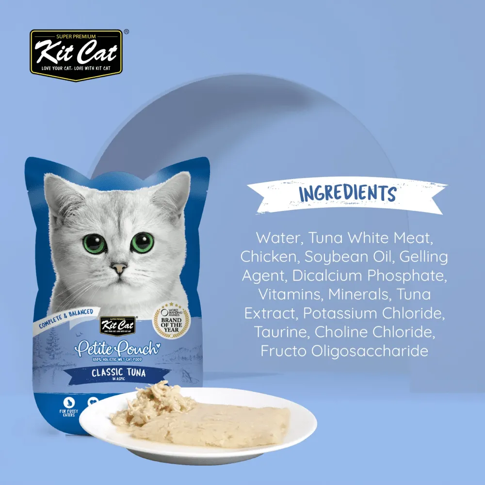 Kit Cat Classic Tuna, Chicken & Tuna and Tuna & Salmon Fish Cat Wet Food Combo