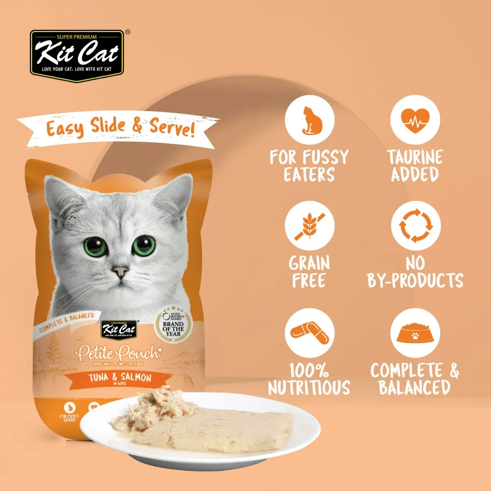 Kit Cat Classic Tuna, Chicken & Tuna and Tuna & Salmon Fish Cat Wet Food Combo