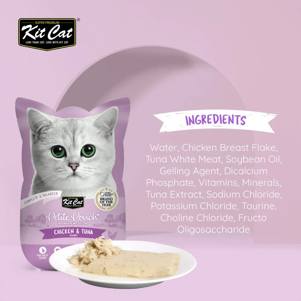 Kit Cat Classic Tuna, Chicken & Tuna and Tuna & Salmon Fish Cat Wet Food Combo