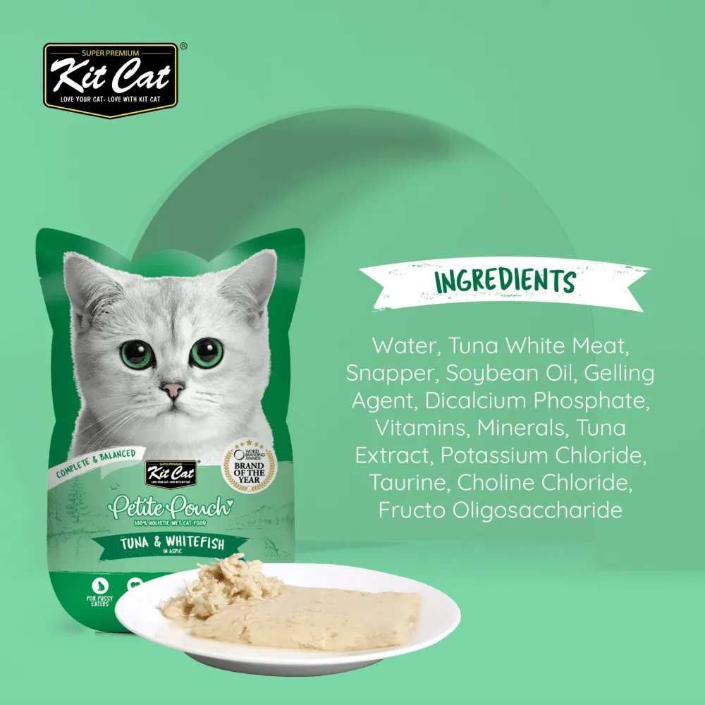 Kit Cat Tuna and White Fish and Classic Tuna Cat Wet Food Combo