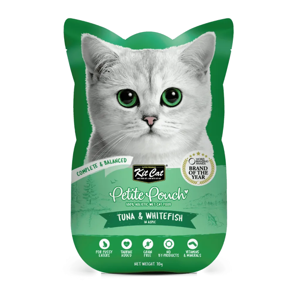Kit Cat Tuna and White Fish and Classic Tuna Cat Wet Food Combo