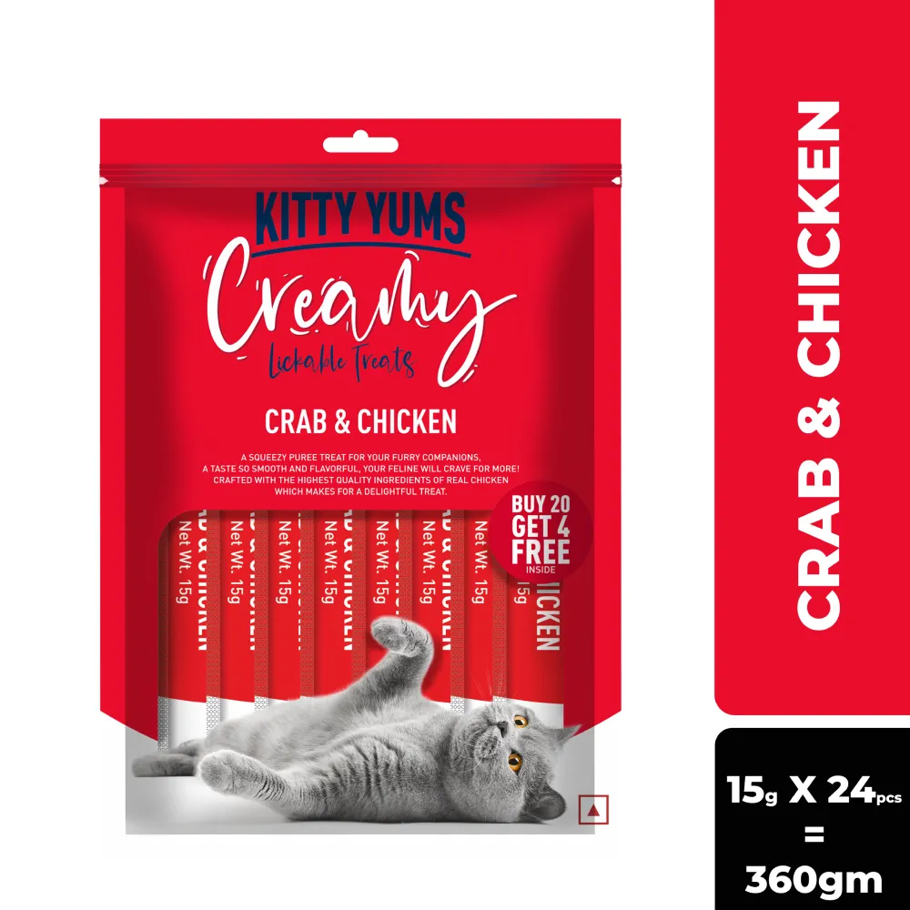 Kitty Yums Crab & Chicken Creamy Cat Treats