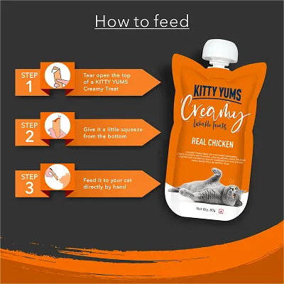 Kitty Yums Lickable Real Chicken Creamy Cat Treat