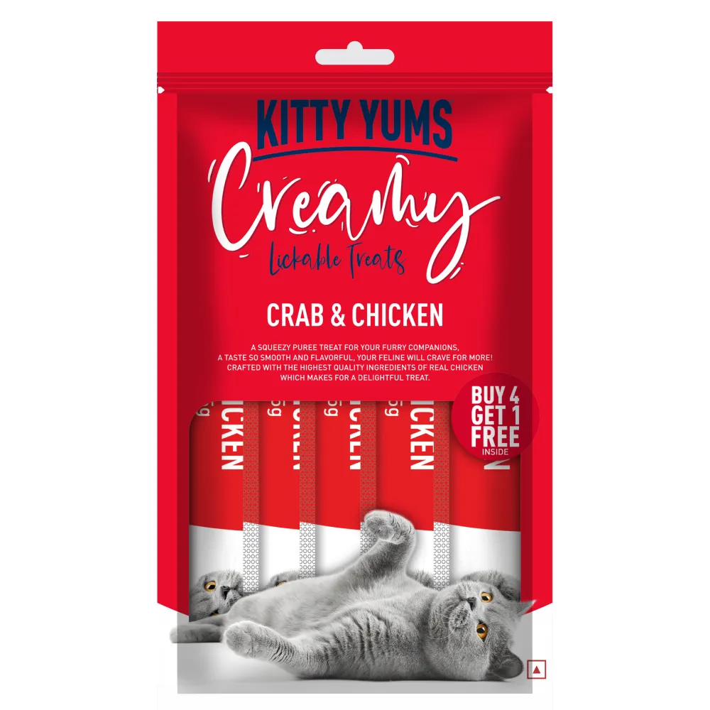 Kitty Yums Real Chicken and Crab & Chicken Creamy Cat Treats Combo