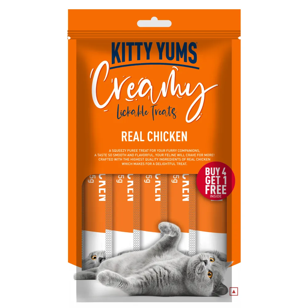 Kitty Yums Real Chicken and Crab & Chicken Creamy Cat Treats Combo