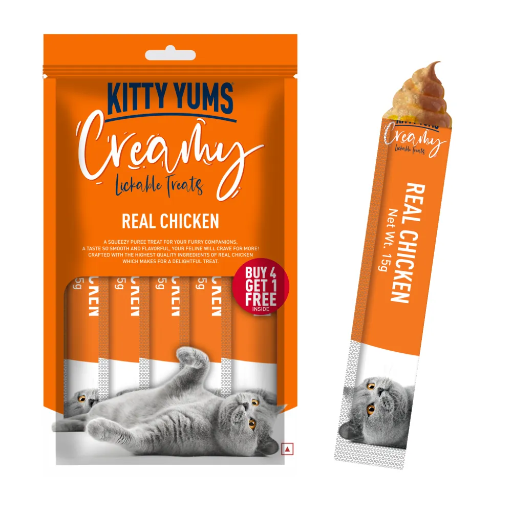 Kitty Yums Real Chicken and Crab & Chicken Creamy Cat Treats Combo