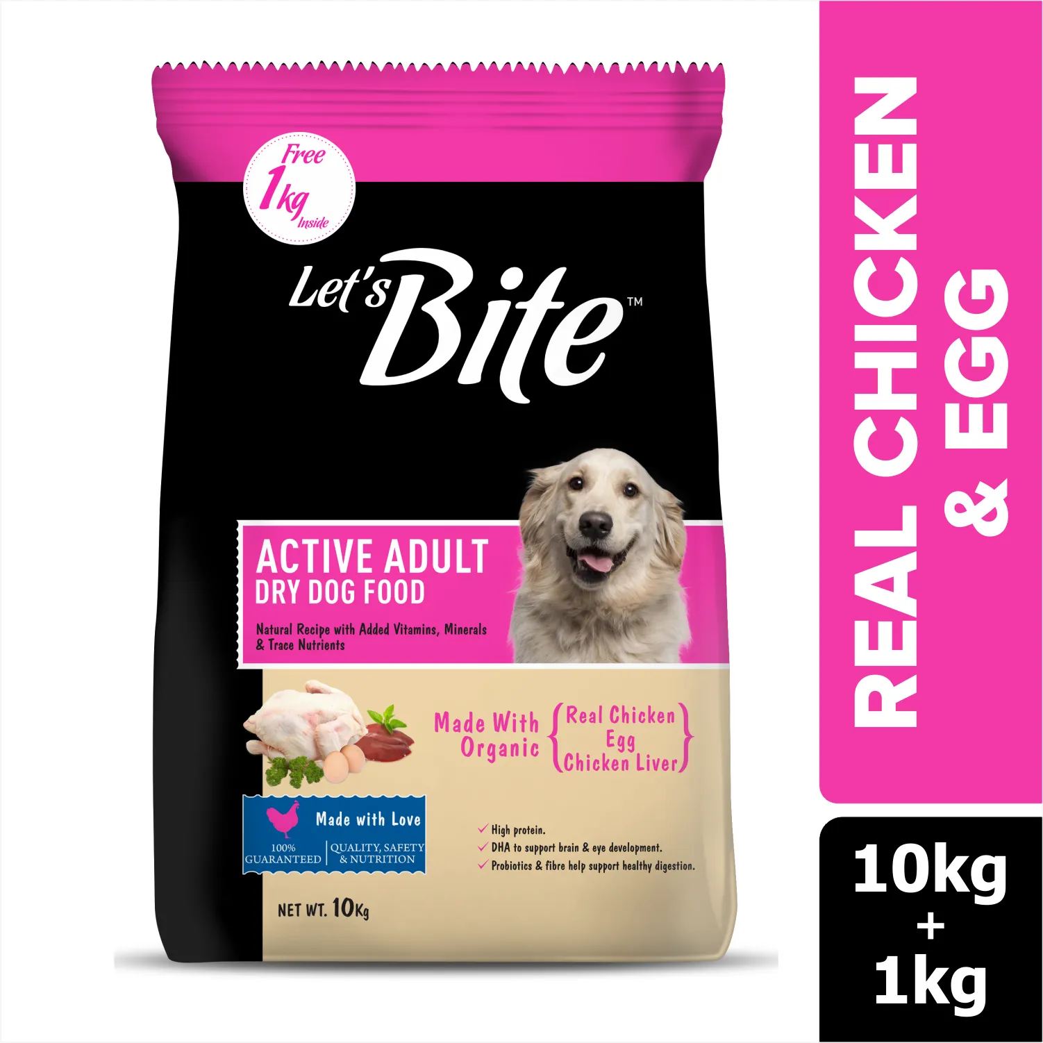 Let's Bite Active Adult Chicken Dry Food for Dogs