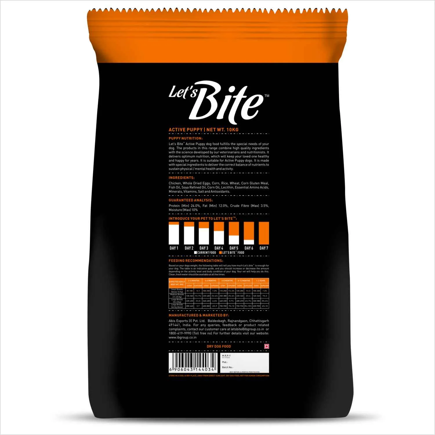 Let's Bite Active Puppy Chicken Dog Dry Food