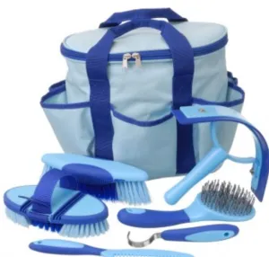 LIGHT BLUE - Great Grips 6-Piece Brush Set with Bag