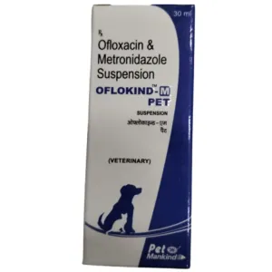 Mankind Oflokind M Pet (Ofloxacin & Metronidazole) Suspension for Dogs and Cats
