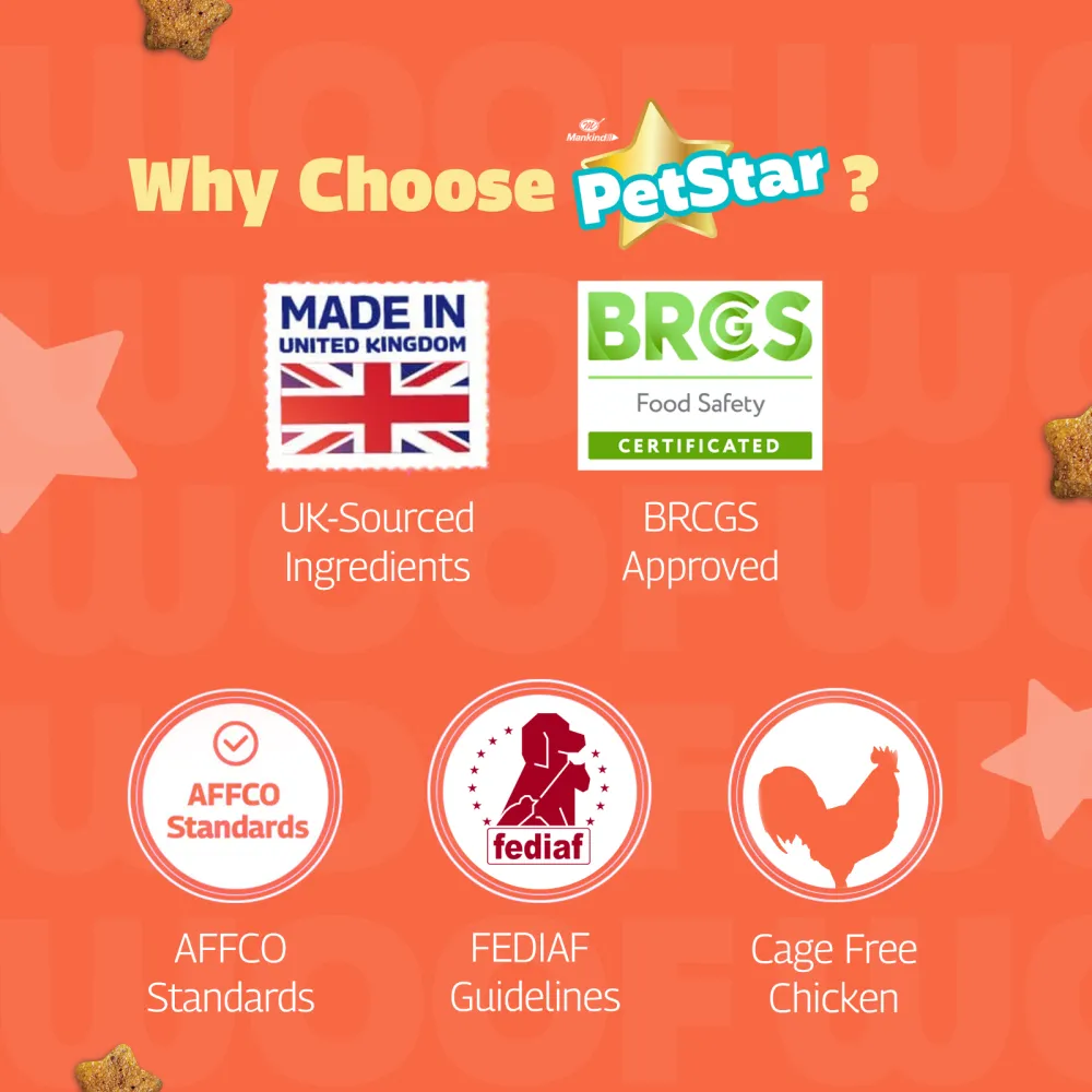 Mankind Petstar Chicken & Wheat Puppy Dry Food and Chunky Chicken Gravy Puppy Dog Wet Food Combo