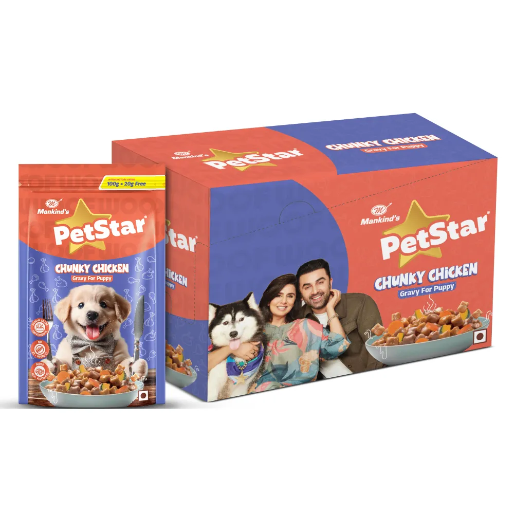 Mankind Petstar Chunky Chicken Gravy Puppy Dog Wet Food