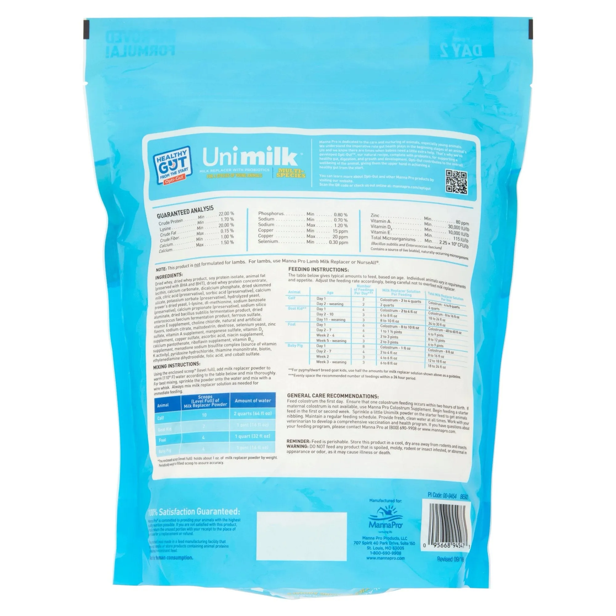 Manna Pro: Unimilk 22-15 9 LBS